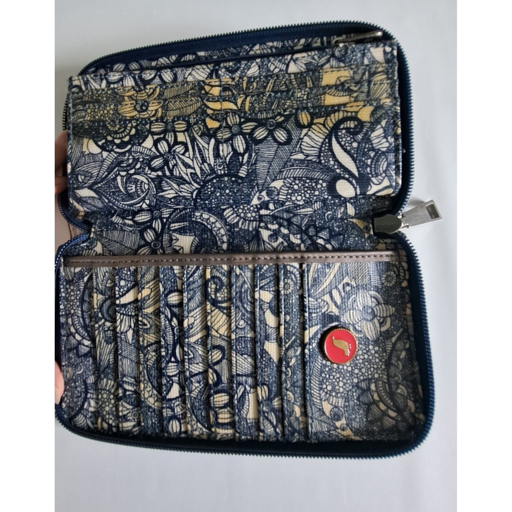 Sakroots Artist Blue Canvas Crossbody Purse With Wallet - Picture 8 of 9